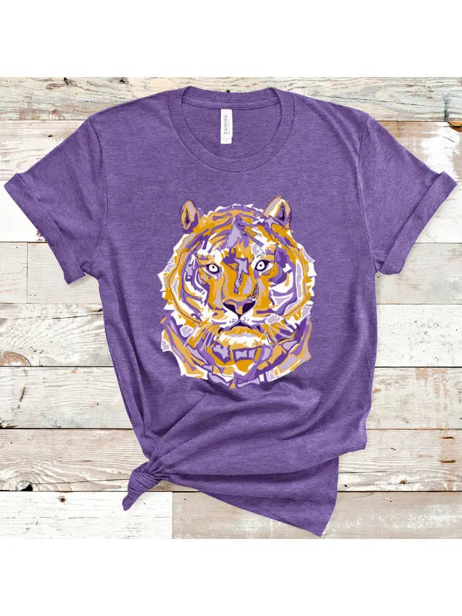 Layered Tiger Purple Tee