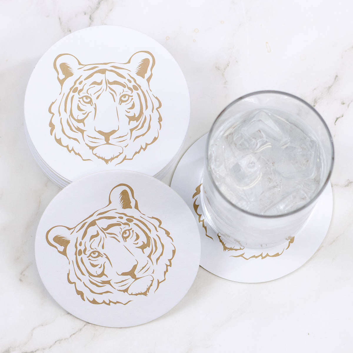 Go Get Em Tiger Reversible Paper Coasters (Set of 20)