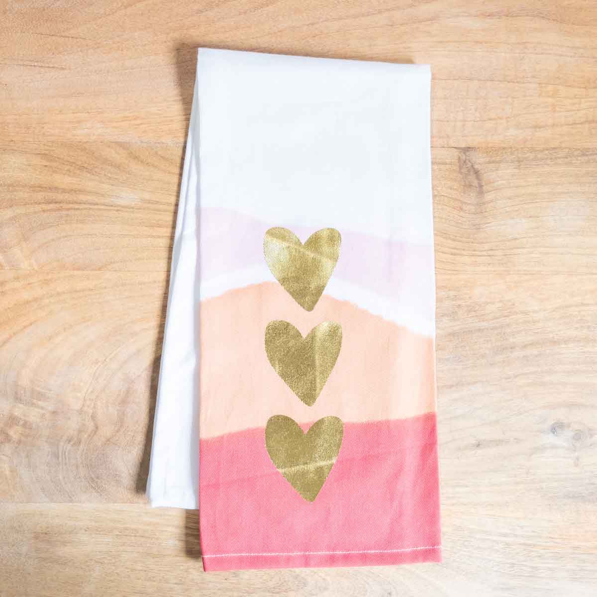 Heart Watercolor Hand Towel