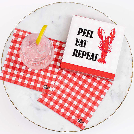 Peel Eat Repeat Crawfish Cocktail Napkins (Pack of 20)