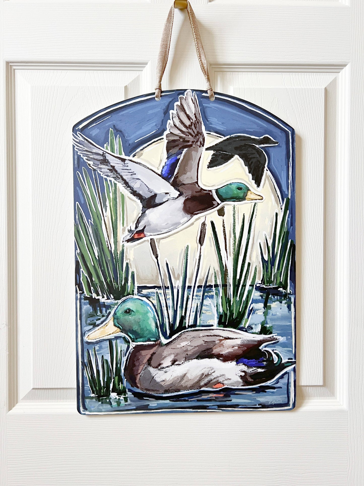 Mallard Ducks Door Hanger-Wetlands Hunting Sport Cute Fowl