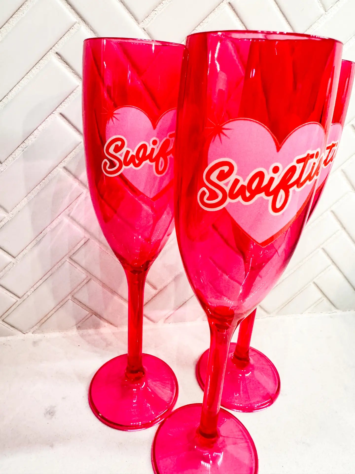 Swiftie Pink Acrylic Champagne Flute