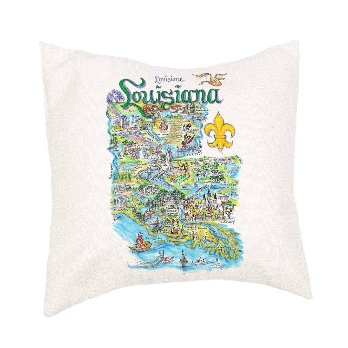 Linda Theobald "Louisiana State Art" Pillow