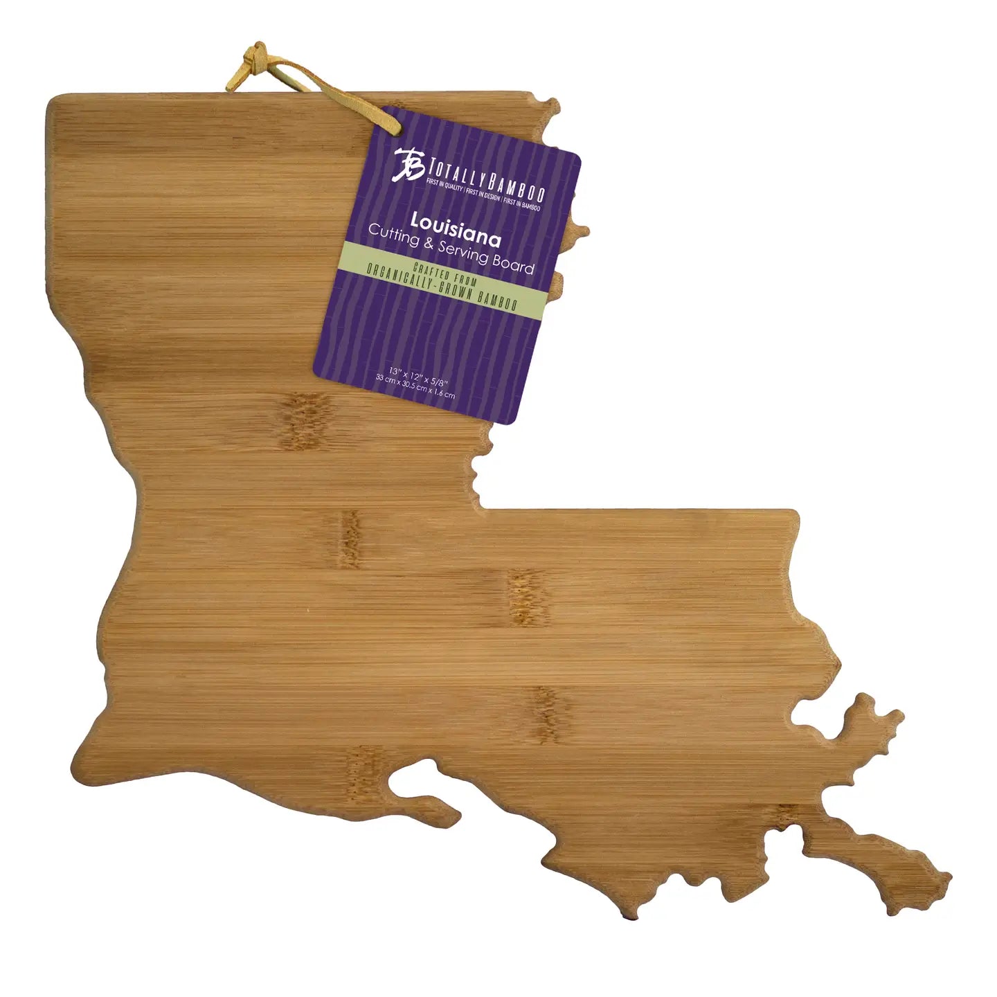 Louisiana State-Shaped Bamboo Serving & Cutting Board