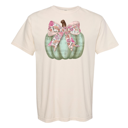 Floral Bow Pumpkin Comfort Colors Tee