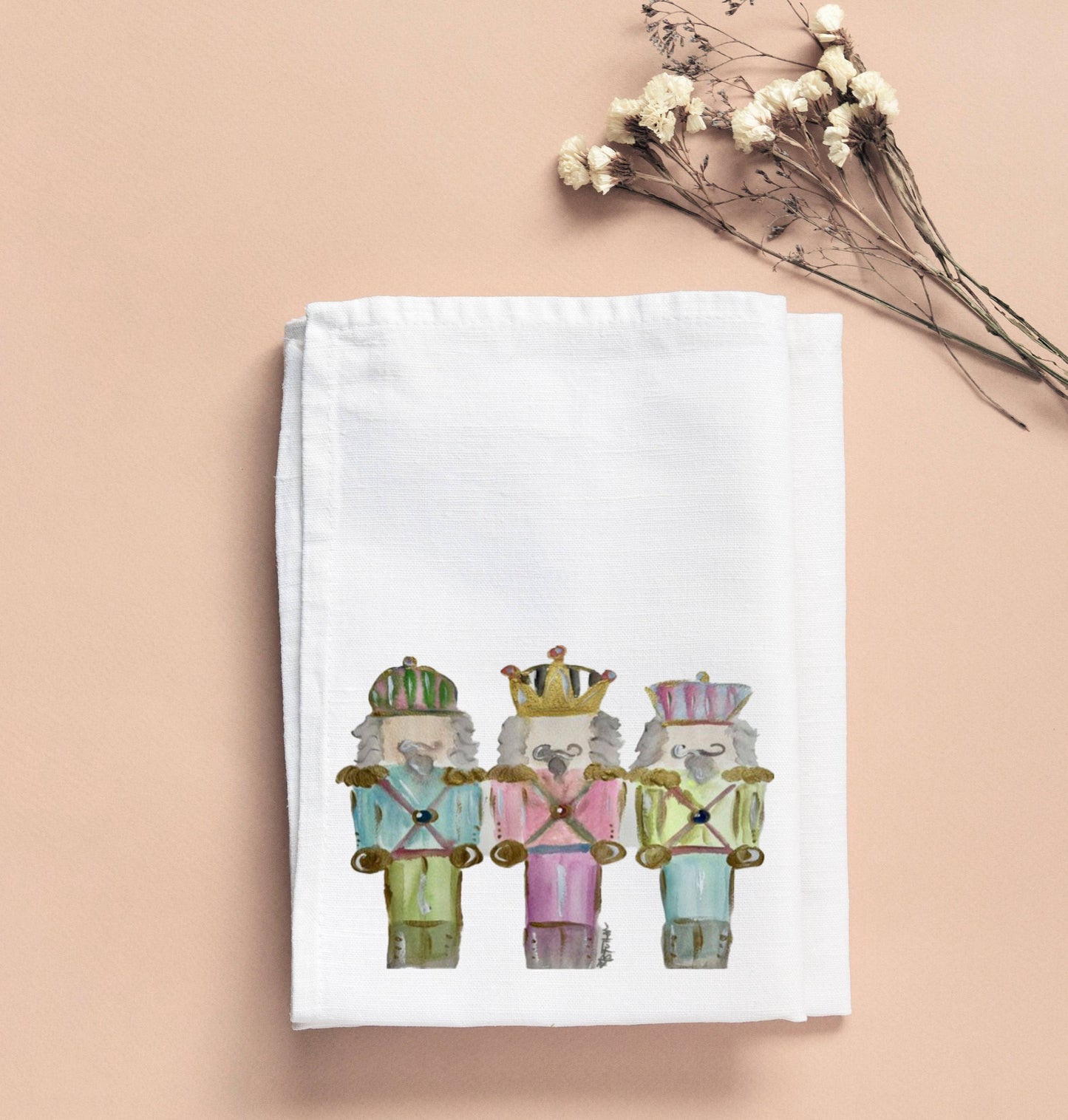 BRIDGETT'S PASTEL NUTCRACKERS TEA TOWEL