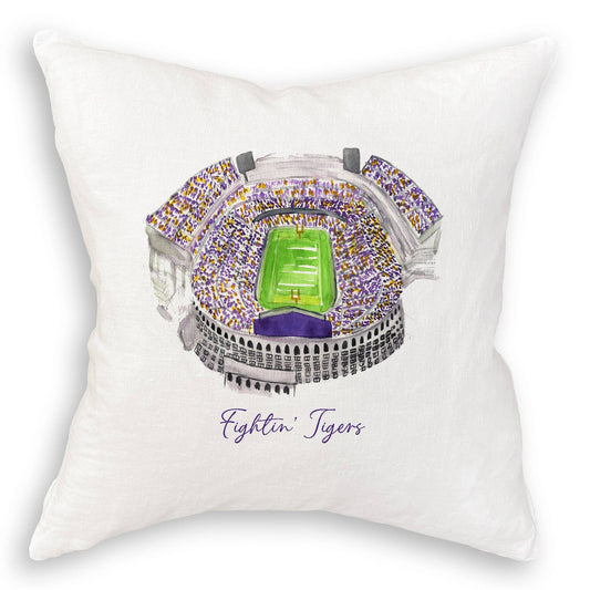 LSU Football Stadium with Quote Pillow