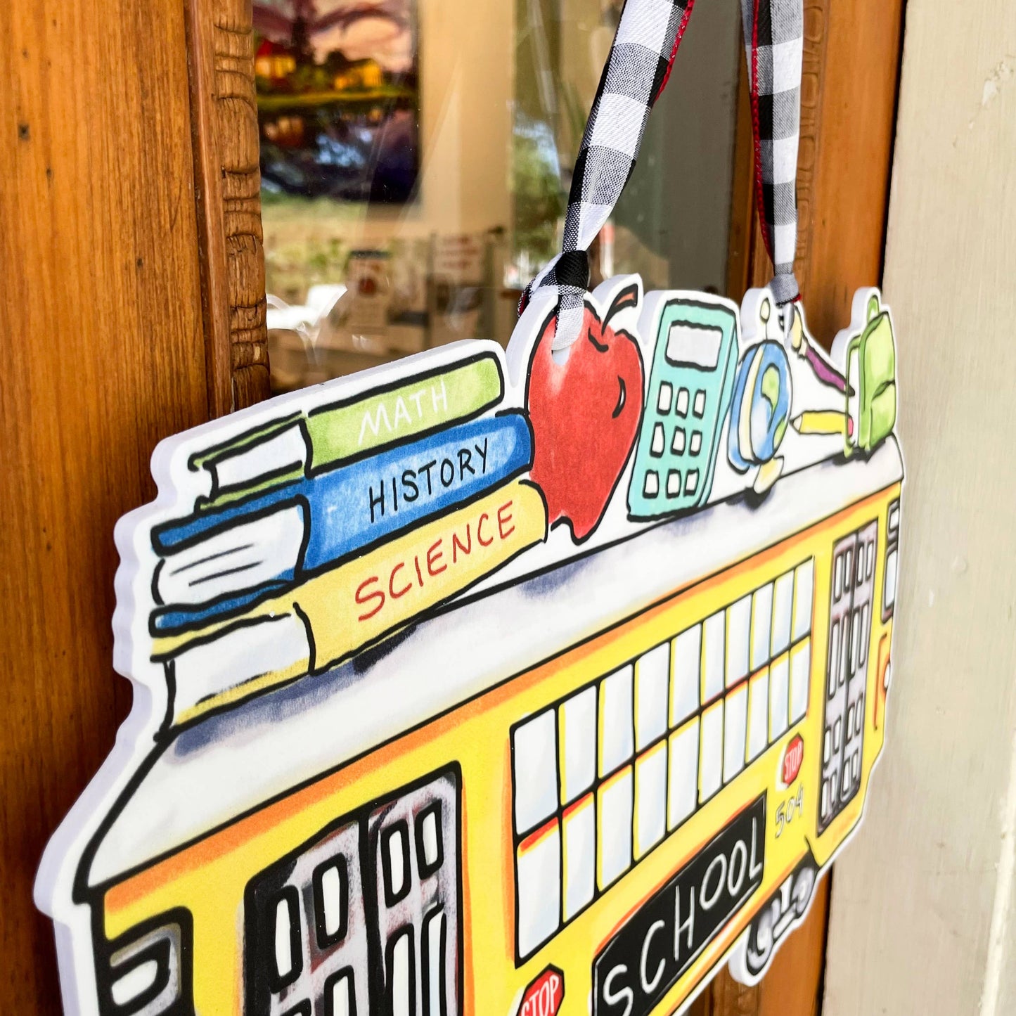 School Bus Streetcar Door Hanger