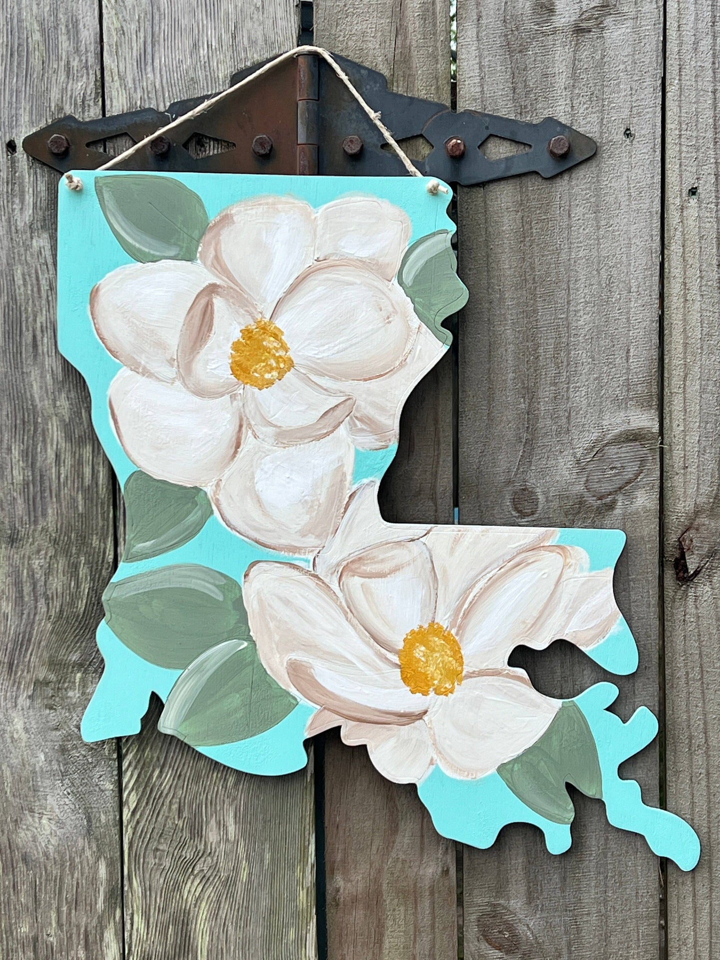 Louisiana Magnolia Door Hanger State Flower Hand Painted