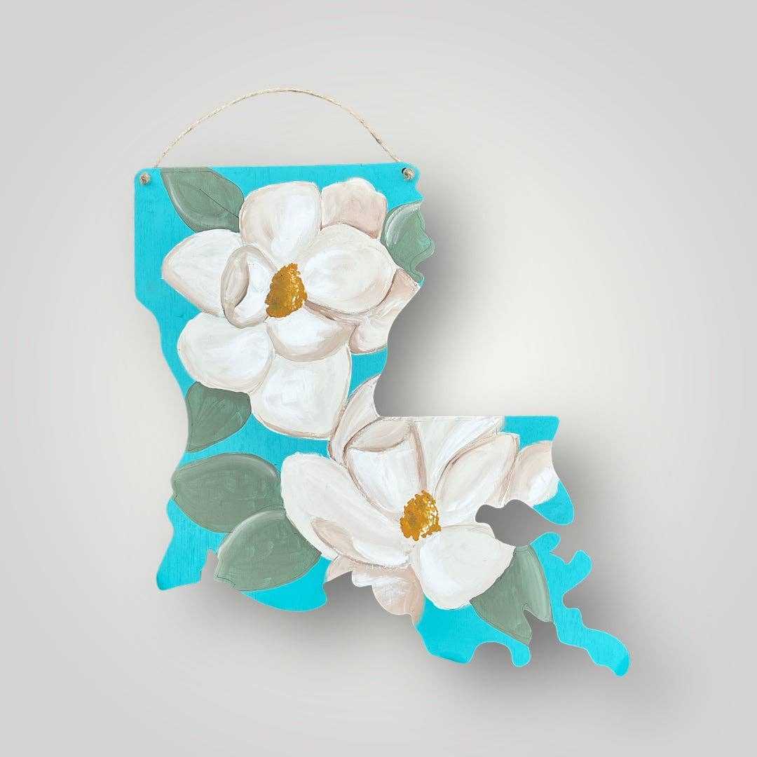 Louisiana Magnolia Door Hanger State Flower Hand Painted