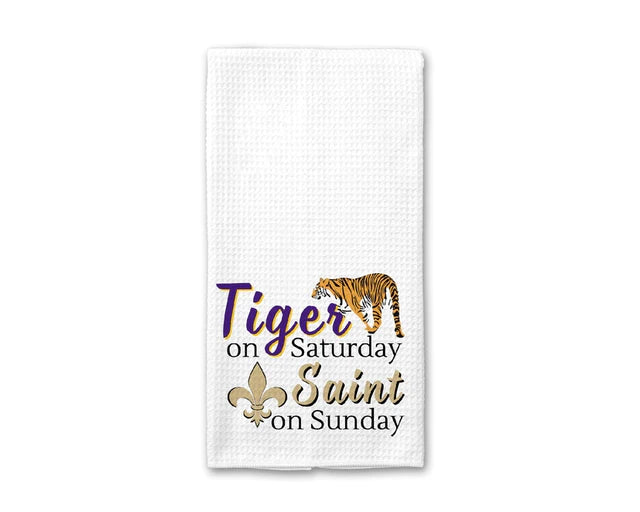 Tiger on Saturday: Saint on Sunday Tea Towel