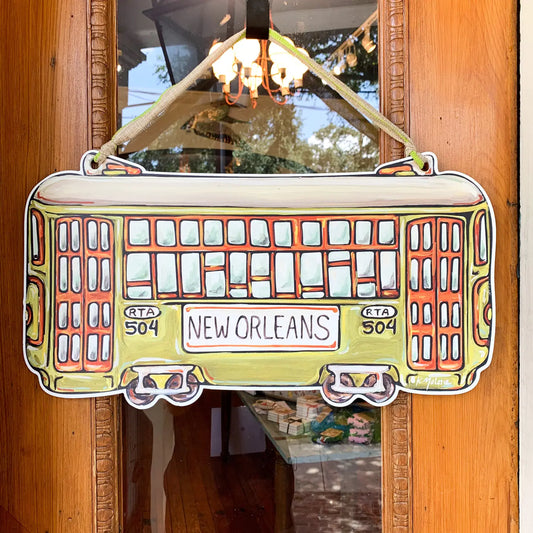 Green Streetcar Door Hanger - New Orleans