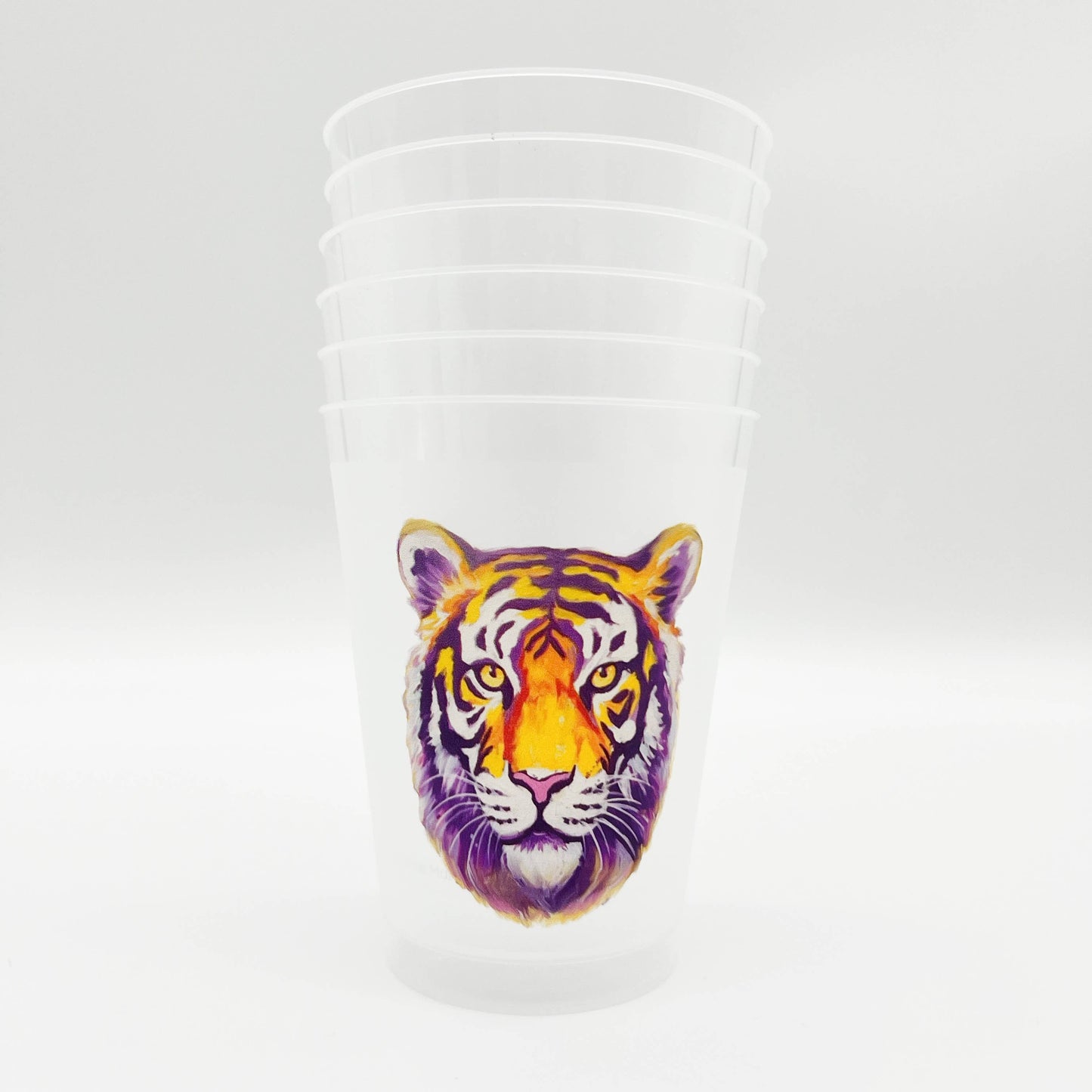 Purple and Gold Tiger Head Party Cup Set-Tailgate Party