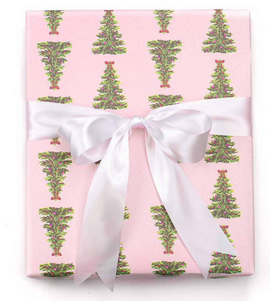 Noelle Tree Paper Gift Wrap Pink/Green 30x120