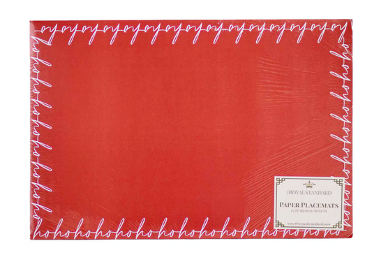 HoHoHo Paper Placemat Red/White 18.5x12.5 Set of 25