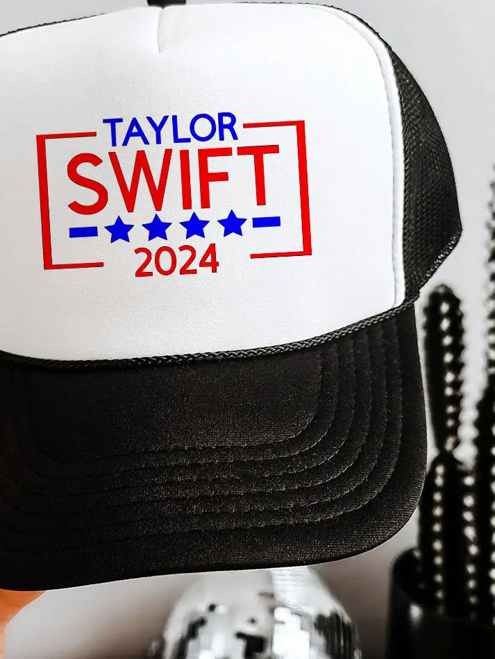 Taylor Swift 2024 - Taylor Inspired Trucker Hat Black/White