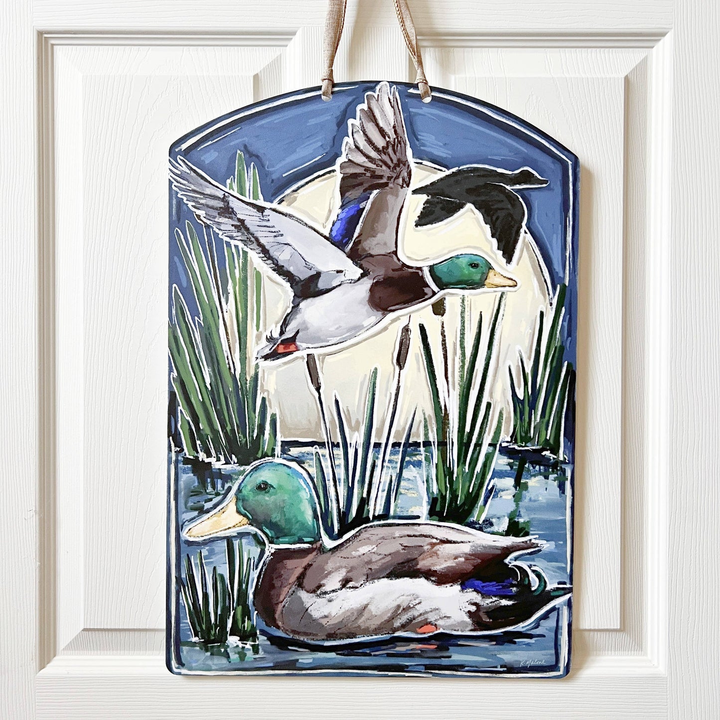 Mallard Ducks Door Hanger-Wetlands Hunting Sport Cute Fowl