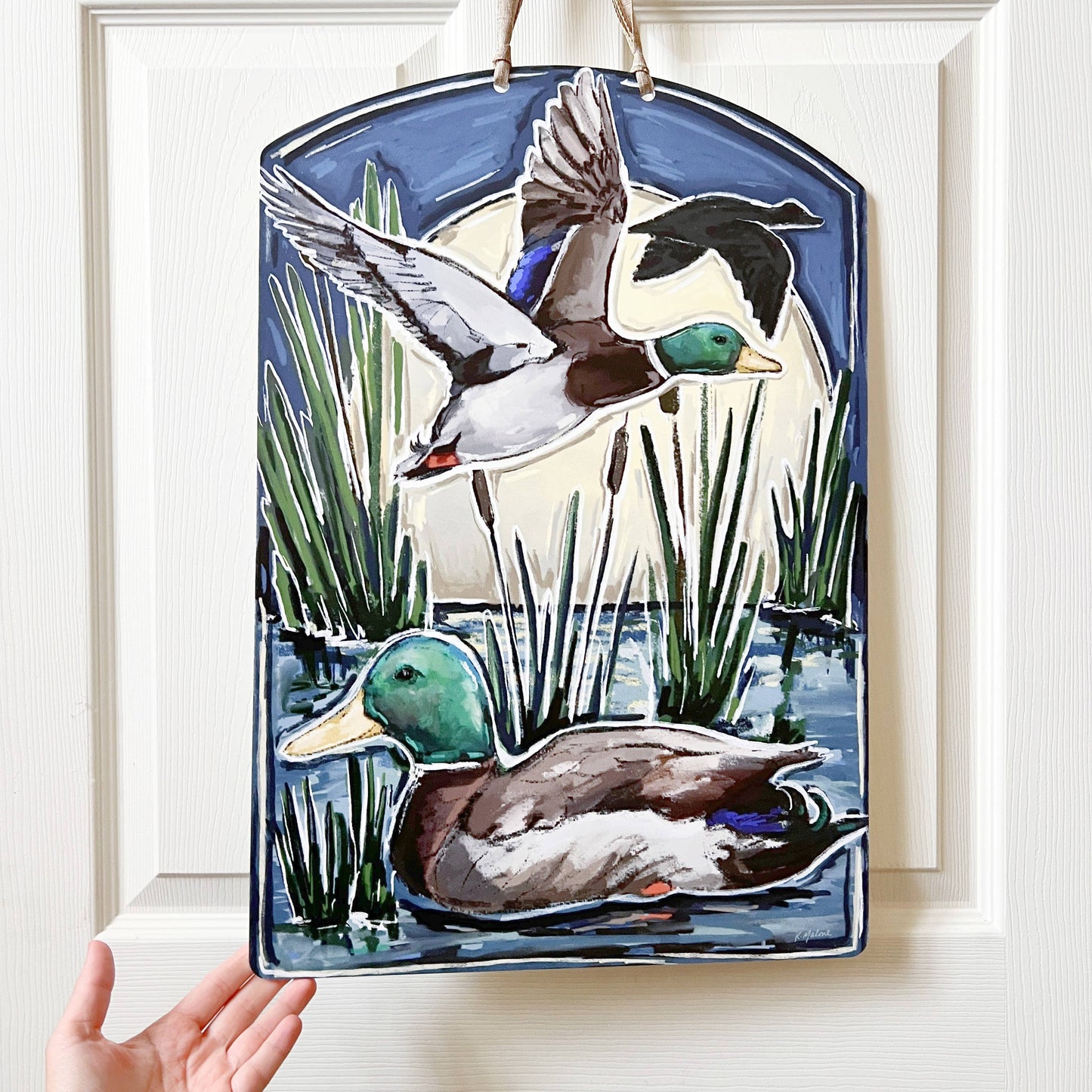 Mallard Ducks Door Hanger-Wetlands Hunting Sport Cute Fowl