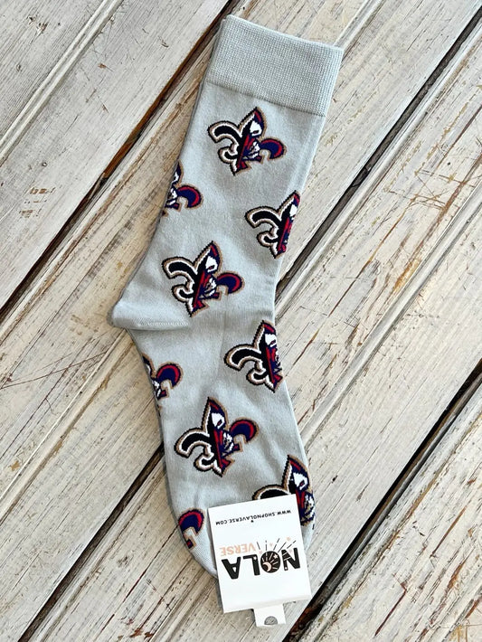 Split Logo Socks-Grey