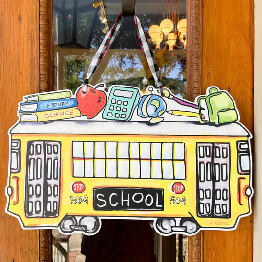 School Bus Streetcar Door Hanger