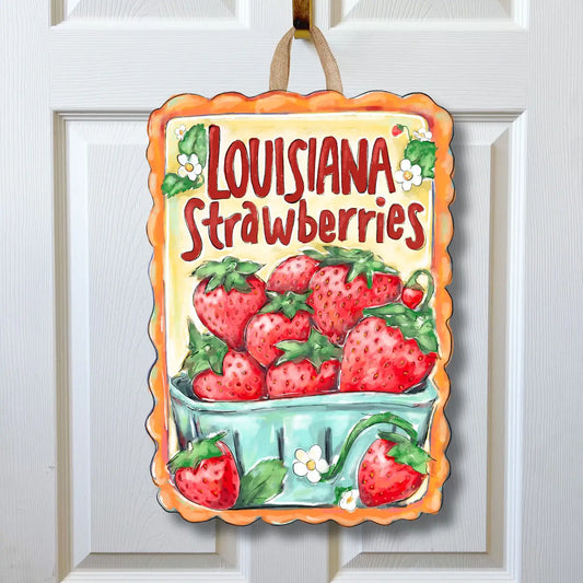 Louisiana Strawberries Door Hanger