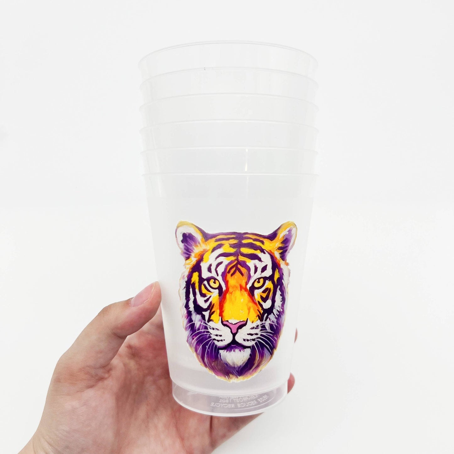 Purple and Gold Tiger Head Party Cup Set-Tailgate Party