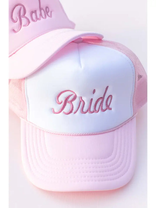 Embroidered Bride Babe Bridal Trucker Hat Cap