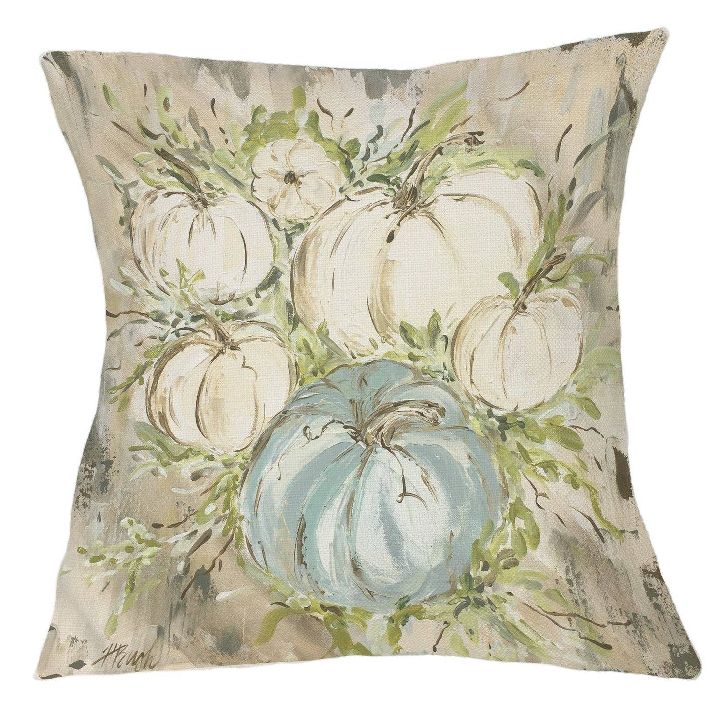 Fall "Blue Cream Pumpkin Patch" Pillow