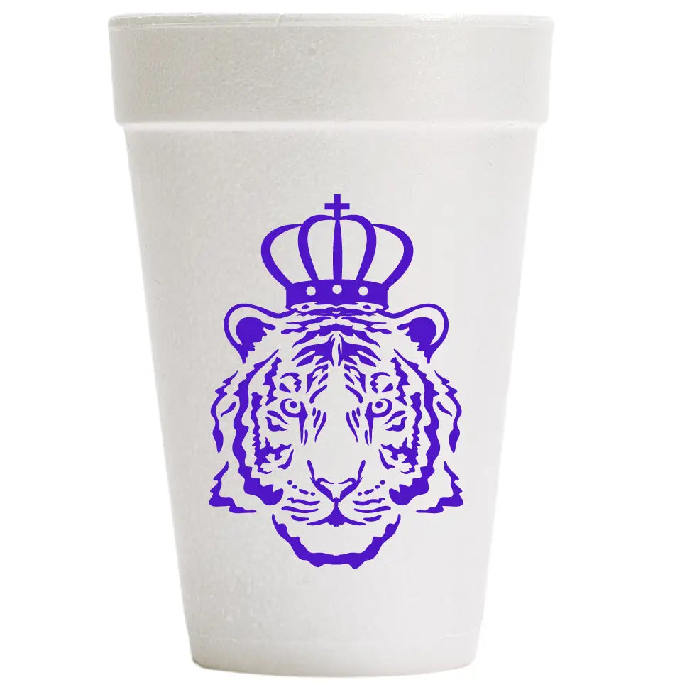 20oz Foam Cup- 10ct- Purple Tiger King
