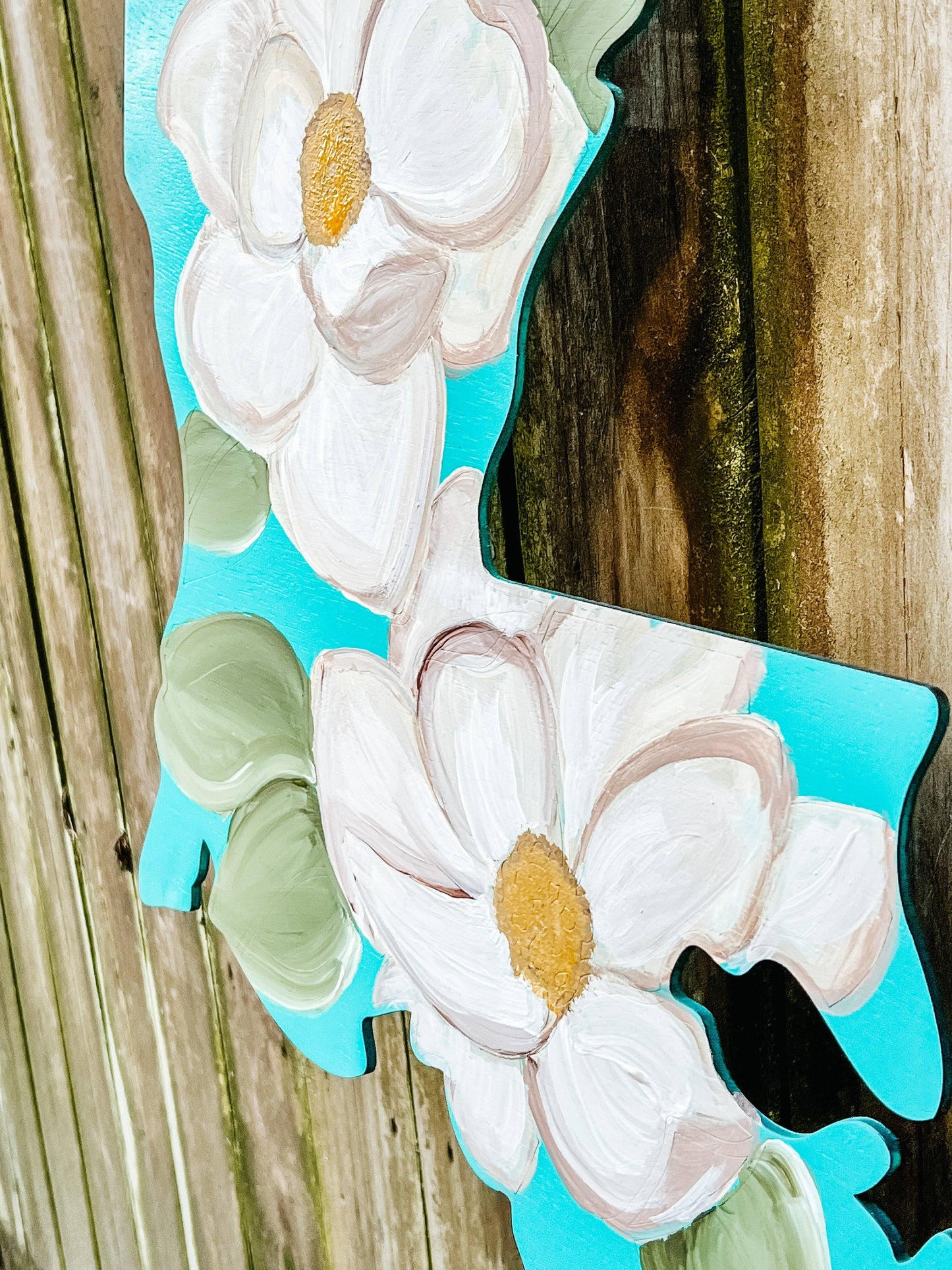 Louisiana Magnolia Door Hanger State Flower Hand Painted