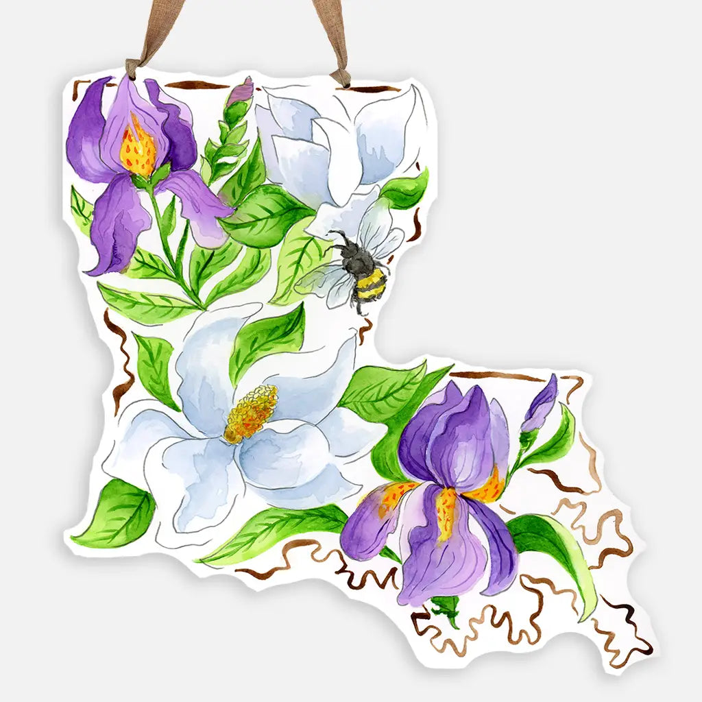 Louisiana Wildflower Door Hanger